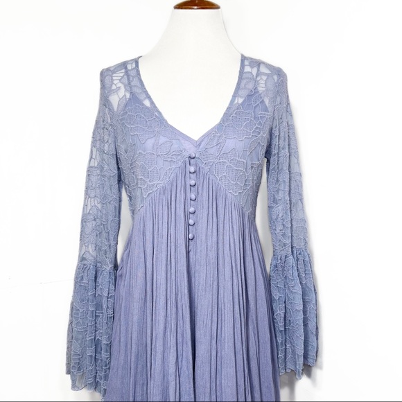 SOLD-Free People Embroidered Lace Crinkle Tunic Dress - Picture 9 of 13